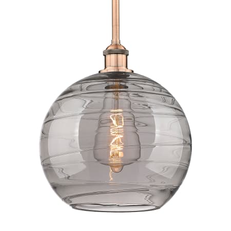A large image of the Innovations Lighting 616-1S 13 12 Athens Deco Swirl Pendant Antique Copper