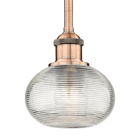 A large image of the Innovations Lighting 616-1S 7 6 Ithaca Pendant Antique Copper