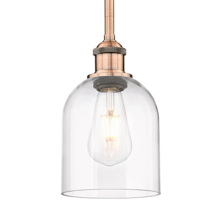 A large image of the Innovations Lighting 616-1S 9 6 Bella Pendant Antique Copper / Clear