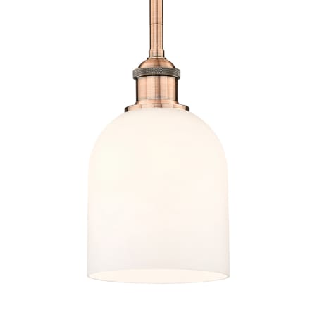 A large image of the Innovations Lighting 616-1S 9 6 Bella Pendant Antique Copper / Glossy White