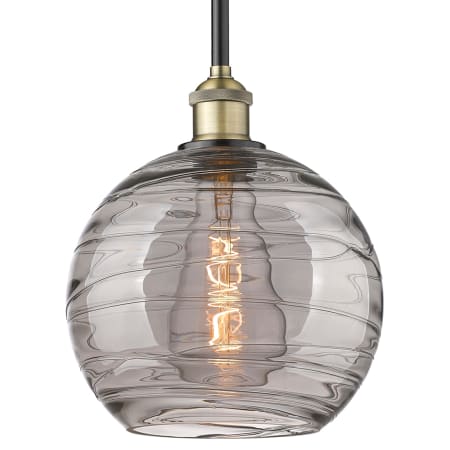 A large image of the Innovations Lighting 616-1S 11 10 Athens Deco Swirl Pendant Black Antique Brass