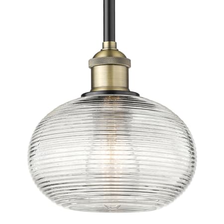 A large image of the Innovations Lighting 616-1S 8 8 Ithaca Pendant Black Antique Brass