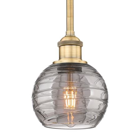 A large image of the Innovations Lighting 616-1S 8 6 Athens Deco Swirl Pendant Brushed Brass