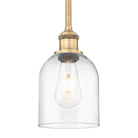 A large image of the Innovations Lighting 616-1S 9 6 Bella Pendant Brushed Brass / Clear