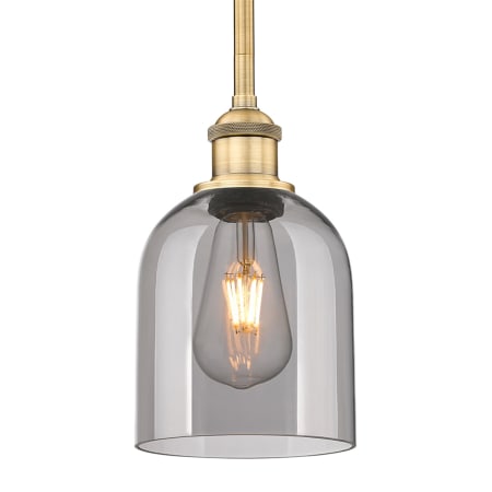 A large image of the Innovations Lighting 616-1S 9 6 Bella Pendant Brushed Brass / Light Smoke