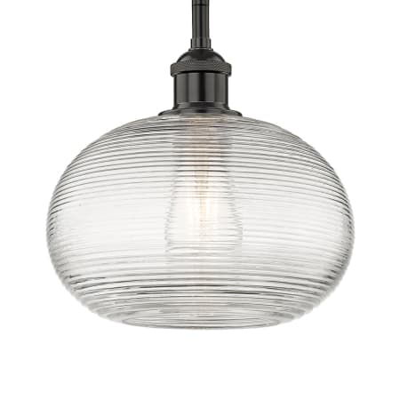 A large image of the Innovations Lighting 616-1S 9 10 Ithaca Pendant Matte Black