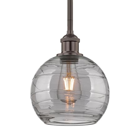 A large image of the Innovations Lighting 616-1S 9 8 Athens Deco Swirl Pendant Oil Rubbed Bronze