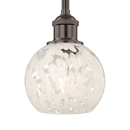 A large image of the Innovations Lighting 616-1S 8 6 White Mouchette Pendant Oil Rubbed Bronze