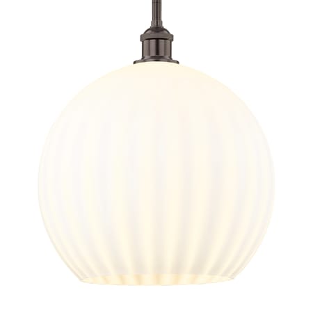 A large image of the Innovations Lighting 616-1S 16 14 White Venetian Pendant Oil Rubbed Bronze