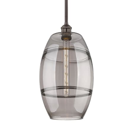 A large image of the Innovations Lighting 616-1S 18 10 Vaz Pendant Oil Rubbed Bronze / Light Smoke