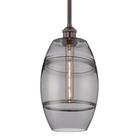 A large image of the Innovations Lighting 616-1S 9 8 Vaz Pendant Oil Rubbed Bronze / Light Smoke