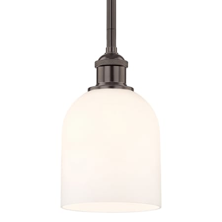 A large image of the Innovations Lighting 616-1S 9 6 Bella Pendant Oil Rubbed Bronze / Glossy White