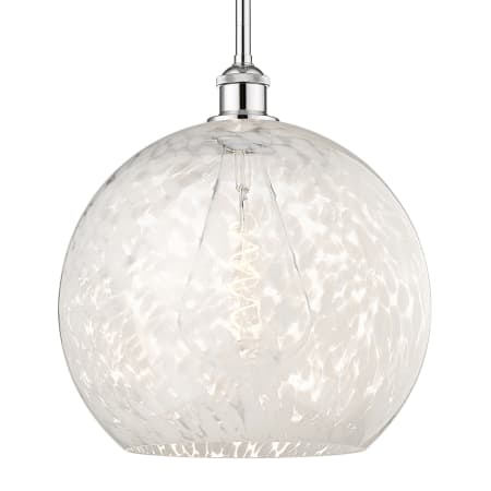 A large image of the Innovations Lighting 616-1S 16 14 White Mouchette Pendant Polished Chrome