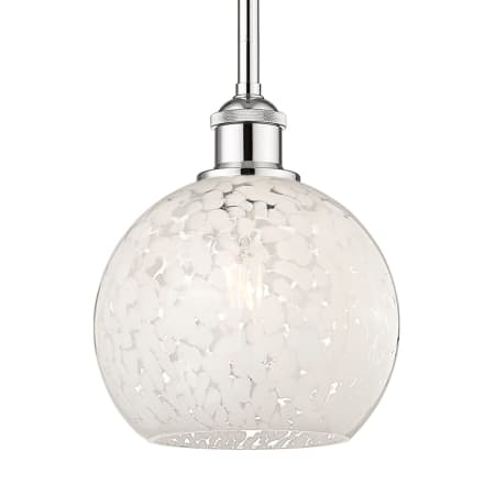 A large image of the Innovations Lighting 616-1S 10 8 White Mouchette Pendant Polished Chrome