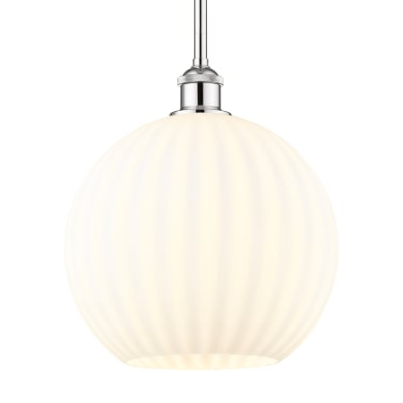 A large image of the Innovations Lighting 616-1S 13 12 White Venetian Pendant Polished Chrome