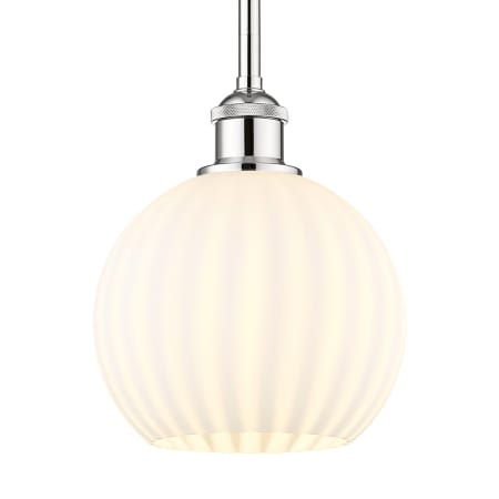 A large image of the Innovations Lighting 616-1S 10 8 White Venetian Pendant Polished Chrome