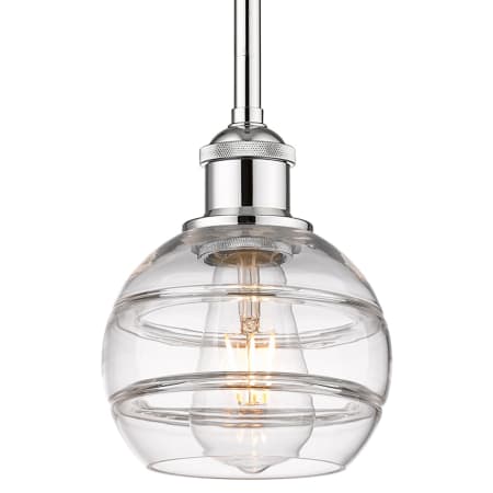 A large image of the Innovations Lighting 616-1S 7 6 Rochester Pendant Polished Chrome / Clear