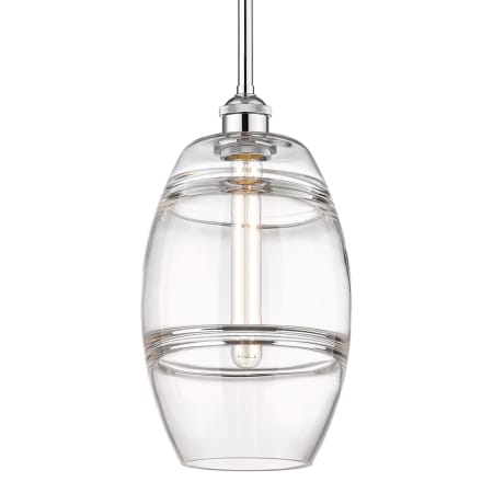 A large image of the Innovations Lighting 616-1S 9 8 Vaz Pendant Polished Chrome / Clear