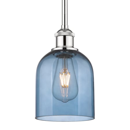 A large image of the Innovations Lighting 616-1S 9 6 Bella Pendant Polished Chrome / Princess Blue