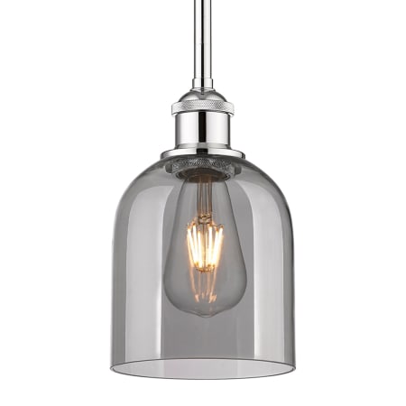 A large image of the Innovations Lighting 616-1S 9 6 Bella Pendant Polished Chrome / Light Smoke