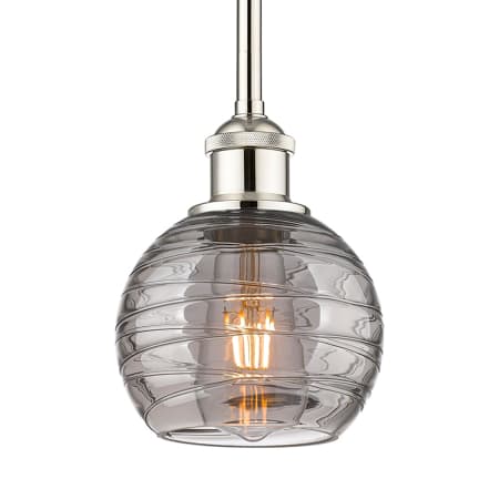 A large image of the Innovations Lighting 616-1S 8 6 Athens Deco Swirl Pendant Polished Nickel