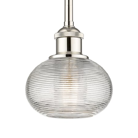 A large image of the Innovations Lighting 616-1S 7 6 Ithaca Pendant Polished Nickel