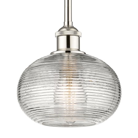 A large image of the Innovations Lighting 616-1S 8 8 Ithaca Pendant Polished Nickel