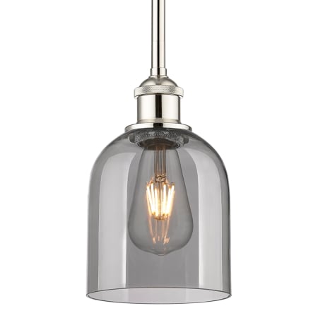 A large image of the Innovations Lighting 616-1S 9 6 Bella Pendant Polished Nickel / Light Smoke