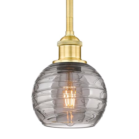 A large image of the Innovations Lighting 616-1S 8 6 Athens Deco Swirl Pendant Satin Gold