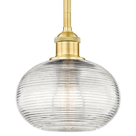 A large image of the Innovations Lighting 616-1S 8 8 Ithaca Pendant Satin Gold