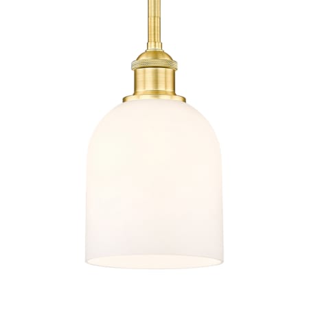 A large image of the Innovations Lighting 616-1S 9 6 Bella Pendant Satin Gold / Glossy White