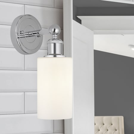 A large image of the Innovations Lighting 616-1W-11-4 Clymer Sconce Alternate Image