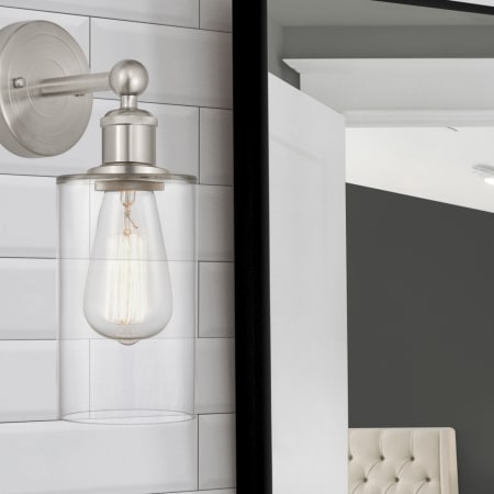 A large image of the Innovations Lighting 616-1W-11-4 Clymer Sconce Alternate Image