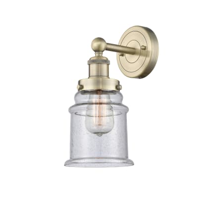 A large image of the Innovations Lighting 616-1W-13-6 Canton Sconce Antique Brass / Seedy