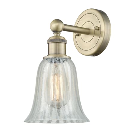 A large image of the Innovations Lighting 616-1W-14-6 Hanover Sconce Antique Brass / Mouchette