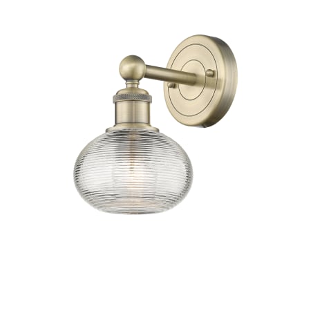 A large image of the Innovations Lighting 616-1W 9 6 Ithaca Sconce Antique Brass