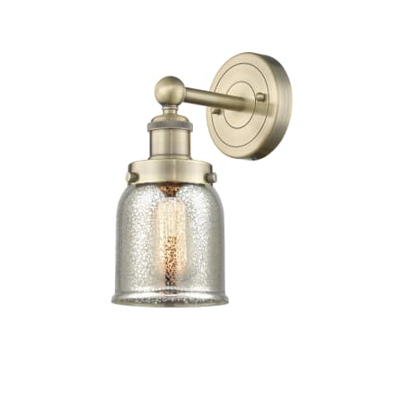 A large image of the Innovations Lighting 616-1W-10-7 Bell Sconce Antique Brass / Silver Plated Mercury