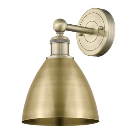 A large image of the Innovations Lighting 616-1W-12-8 Metal Bristol Sconce Antique Brass