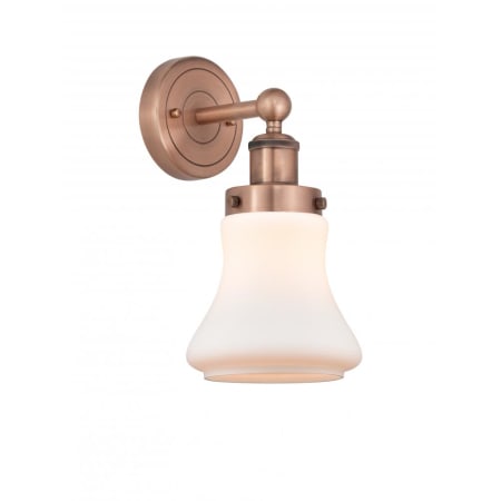 A large image of the Innovations Lighting 616-1W-10-7 Bellmont Sconce Antique Copper / Matte White