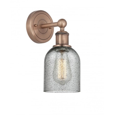 A large image of the Innovations Lighting 616-1W-12-5 Caledonia Sconce Antique Copper / Charcoal