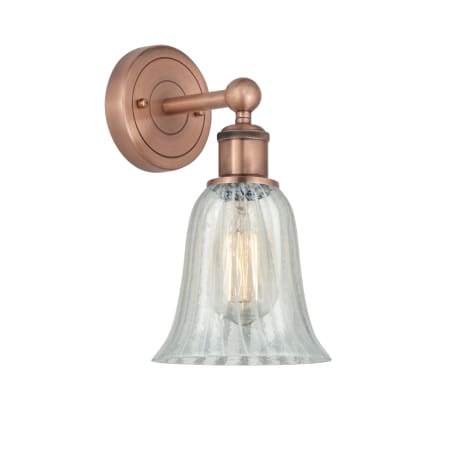 A large image of the Innovations Lighting 616-1W-14-6 Hanover Sconce Antique Copper / Mouchette