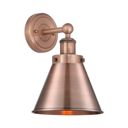 A large image of the Innovations Lighting 616-1W-12-8 Appalachian Sconce Antique Copper