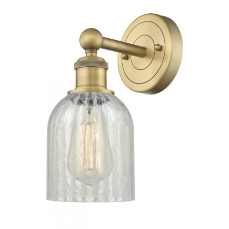 A large image of the Innovations Lighting 616-1W-12-5 Caledonia Sconce Brushed Brass / Mouchette