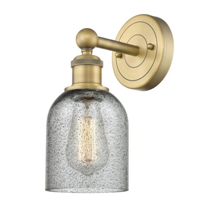 A large image of the Innovations Lighting 616-1W-12-5 Caledonia Sconce Brushed Brass / Charcoal