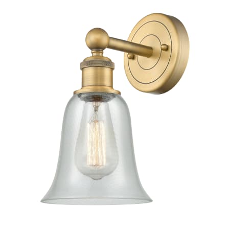 A large image of the Innovations Lighting 616-1W-14-6 Hanover Sconce Brushed Brass / Fishnet