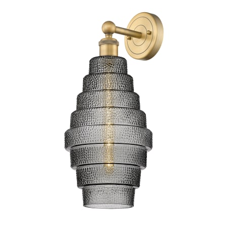 A large image of the Innovations Lighting 616-1W-20-8 Cascade Sconce Brushed Brass / Smoked