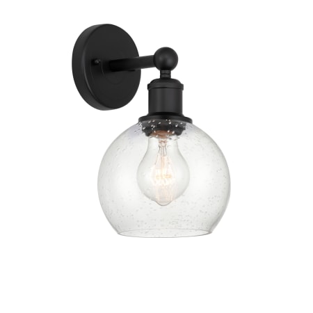 A large image of the Innovations Lighting 616-1W-11-6 Athens Sconce Matte Black / Seedy