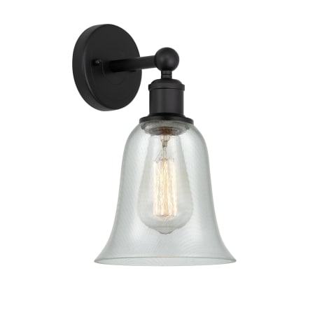 A large image of the Innovations Lighting 616-1W-14-6 Hanover Sconce Matte Black / Fishnet