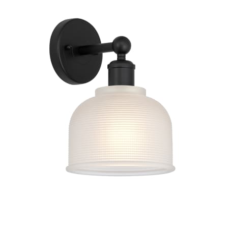 A large image of the Innovations Lighting 616-1W-11-6 Dayton Sconce Matte Black / White