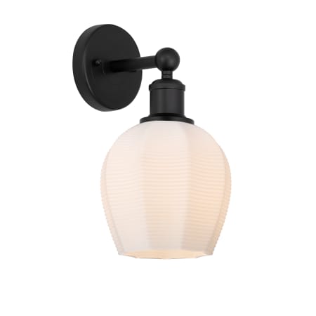 A large image of the Innovations Lighting 616-1W-11-6 Norfolk Sconce Matte Black / Matte White